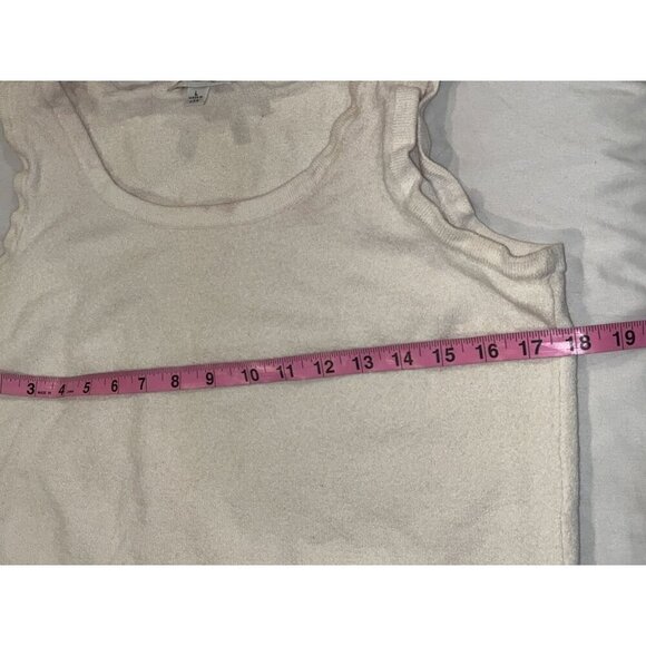 St. John Sport Beige Cotton Sleeveless Scoop Neck CRop Tank Top Women's Size L - Picture 4 of 6